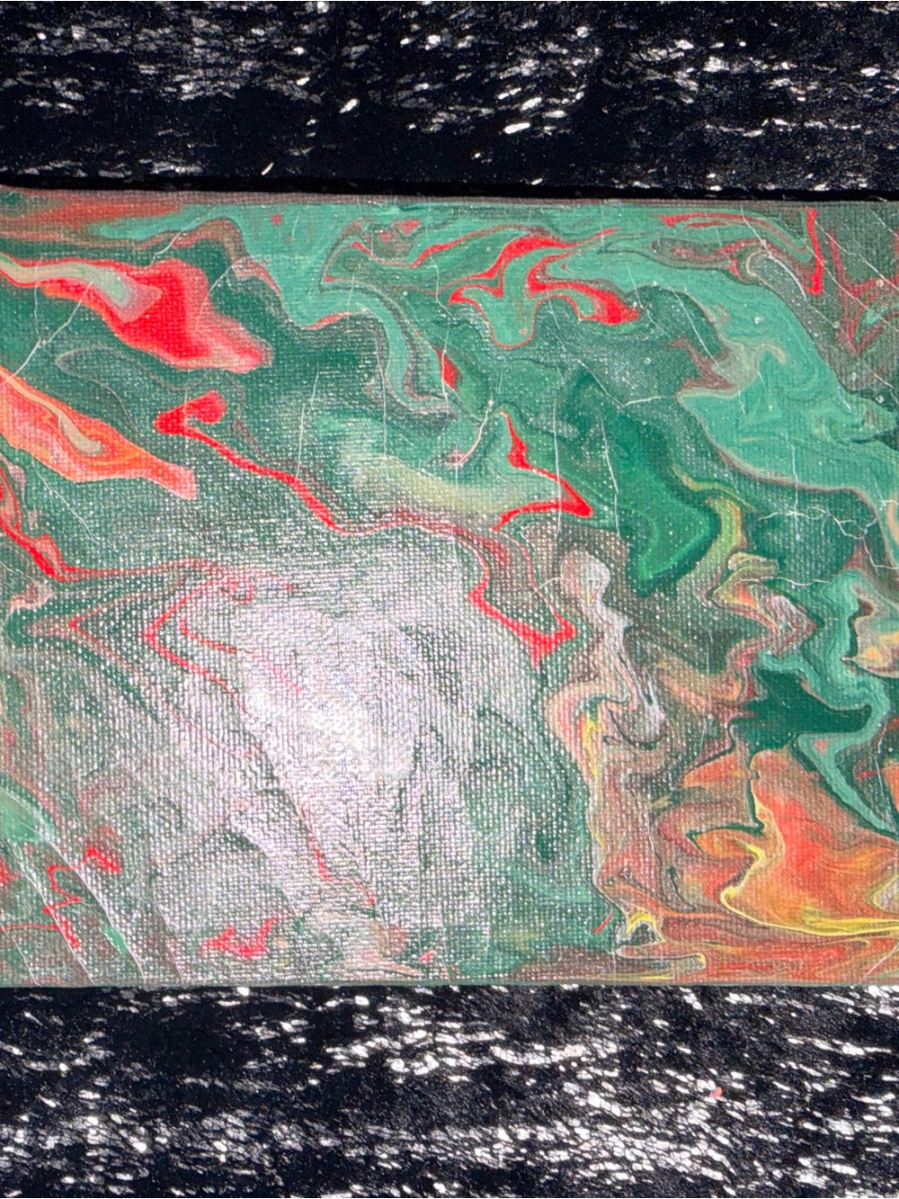 Abstract Green and Red Swirl Canvas Wall Art